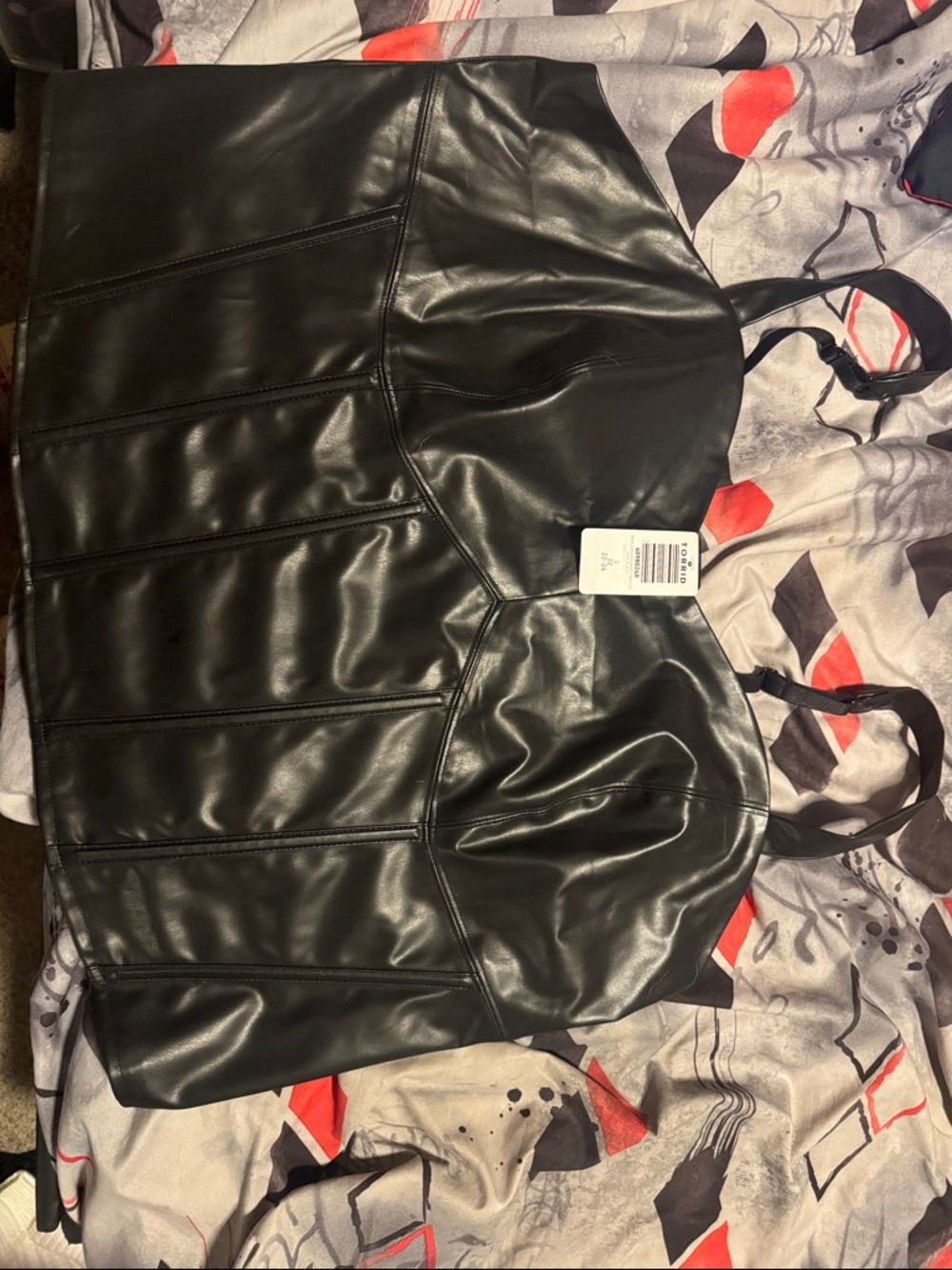 torrid Black Faux Leather Corset Crop Top